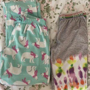 Lot of 2 girl PJ pants size 7-8 Calvin Klein & Justice